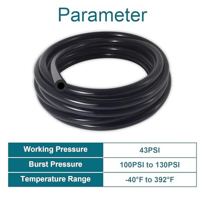 6PCS Vacuum Hose Automotive, 5 FT 1/8 5/32 3/16 1/4 5/16 3/8In ID - size: (1/8"+5/32"+3/16"+1/4"+5/16"+3/8")-5FT+60 Clamps
