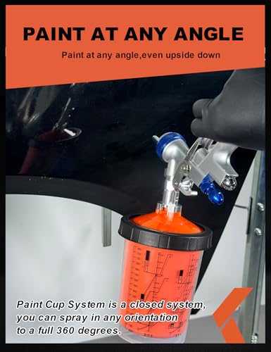 KREFINISH Disposable Paint Sprayer Mixing Cup Liners and Lid System for HVLP Spray Gun,Car Paint Gun 27 Ounce(800ml) Kit with 40 Cups Liners,40 Lids with Strainer,1 Hard Cup with Retainer Ring,20 Plugs - size: 27 Ounce Cup Kit