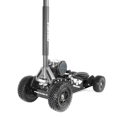 Pro Eagle 3 Ton Kratos Big Wheel Off Road Jack - Heavy Duty Hydraulic Floor Jack for Lifted Trucks & SUVs - All Terrain High Lift with 8 inch Extension & Skid Plate