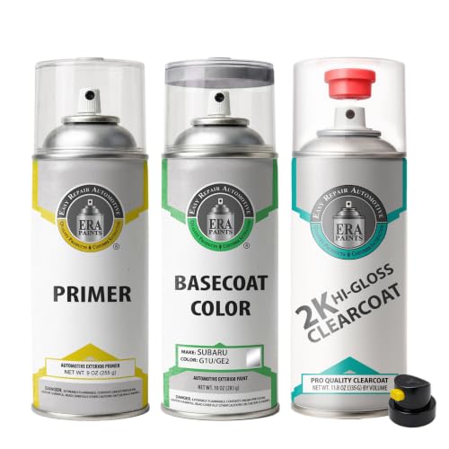 ERA Paints - G1U/GE2 - Ice Silver Metallic for SUBARU Exact OEM Color Match Automotive Touch Up Paint for Cars - Spray Paint with Premium Spray Nozzle - 2K Premium Kit - Made in USA - style: Spray - 2K Premium Kit