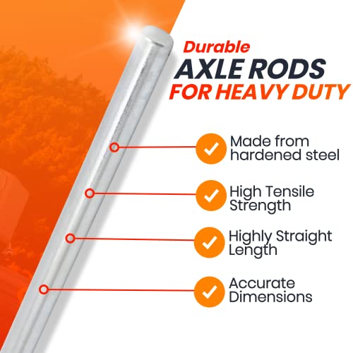 AR-PRO (2-Pack) 5/8” x 36” Zinc Plated Steel Rods Designed for Use as an Axle Shaft on Hand Trucks Dollies Wagons 4005BC Wheelbarrows - size: 5/8”x36”