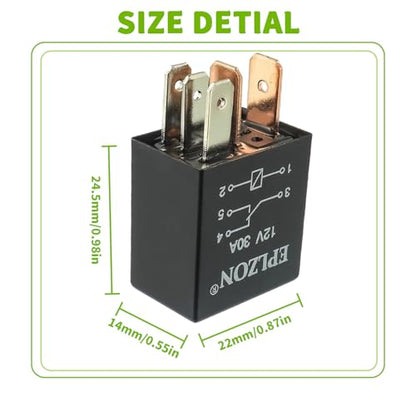 5 Pin 12V 30A SPDT Relay High Performance Multi-Purpose Waterproof Stable Relay for Auto Universal Replacement Accessories(Pack of 4pcs) - size: 5 PIN 4PCS