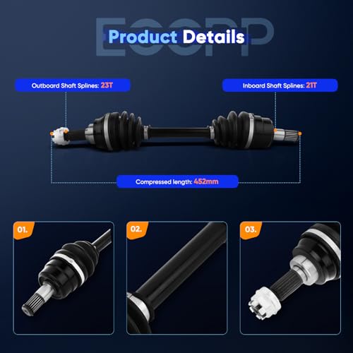 ECCPP Front Right CV Axle for Kawasaki Brute Force 650 2005-2013