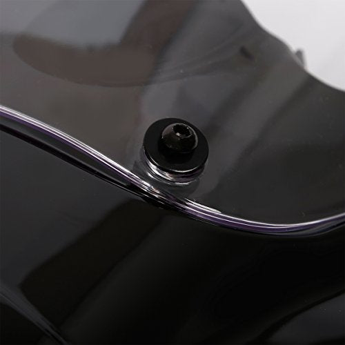 TCMT Front Fairing + 15" Windscreen Fits For Harley Dyna Street Fat Bob Wide Glide (Gloss Black+Clear) - color: Gloss Black(Clear Shield), size: Fairing Kit