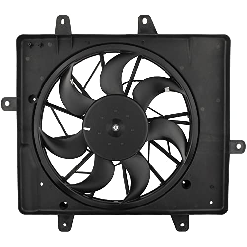 BOXI 620-440 Radiator Condenser Cooling Fan Assembly Fits for Chrysler PT Cruiser 2001-2008 2.4L L4 with 3-Pin Connector (Replaces 5017407AA)