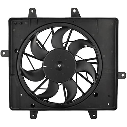 BOXI 620-440 Radiator Condenser Cooling Fan Assembly Fits for Chrysler PT Cruiser 2001-2008 2.4L L4 with 3-Pin Connector (Replaces 5017407AA)