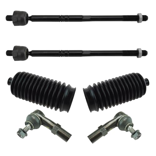 TRQ Front Steering Kit Steering Rack & Pinion Bellow Tie Rod - style: PSA27946