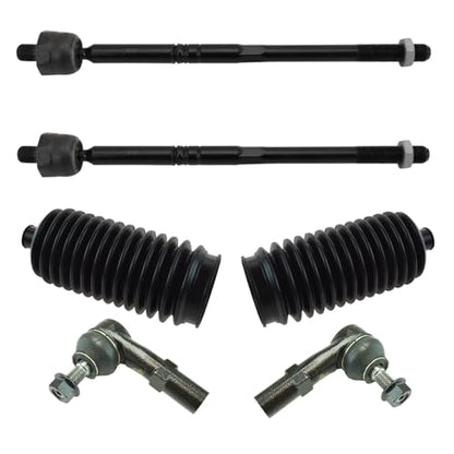 TRQ Front Steering Kit Steering Rack & Pinion Bellow Tie Rod - style: PSA27946