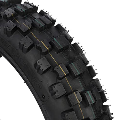 80/100-12 3.00-12 Rear Dirt Bike Tire and Inner Tube Set - size: 80/100-12