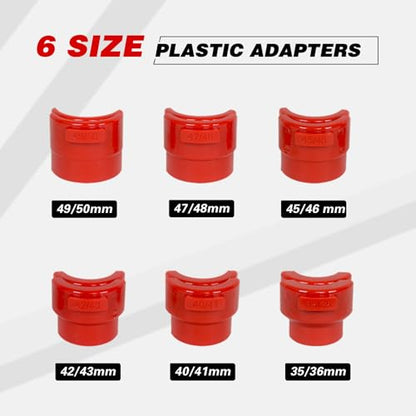 MOTO4U Motor Bike Fork Seal Driver Kit, Universal Motorcycle Fork Seal Driver Tool with 12 Plastic fork seal driver and 2 steel bodies,Fork Saver Dirt Bike (35-50mm,Red)