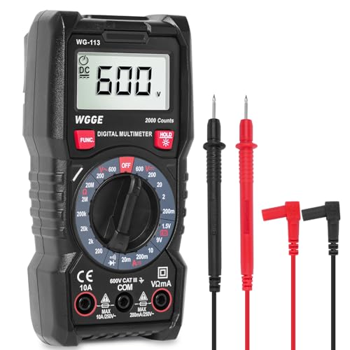 Digital Multimeter, 2000 Counts, CAT III 600V, AC/DC Voltage and DC Current