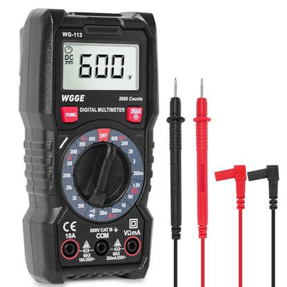 Digital Multimeter, 2000 Counts, CAT III 600V, AC/DC Voltage and DC Current