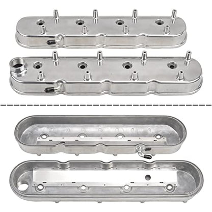 Fabricated Aluminum Engines Valve Covers with Coil Mounts - color: Polish, size: GM LS1-LS6