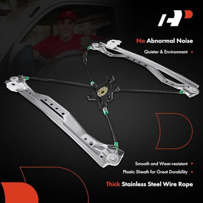 A-Premium Power Window Regulator Front Passenger Side, Without Motor - style: Front Passenger
