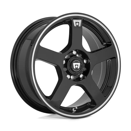 Motegi MR116 FS5 16X7 5X100/4.5 5.57 40mm GLOSS BLACK W/MACHINED FLANGE - MR11667031340 - color: GLOSS BLACK MACHINED FLANGE, size: 16X7, 5X100/4.5, 5.57, 40mm