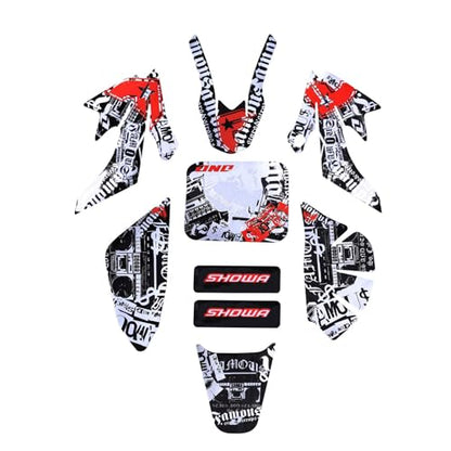 Complete Graphics Decals Stickers Kit for CRF50 XR50 CRF 50 XR 50 Plastics Fairing SDG SSR 107 110 125CC Thumpstar Atomik Dirt Pit Bikes Motorcycle SSR110 SSR125 Coolster (KWTG010) - color: Kwtg010