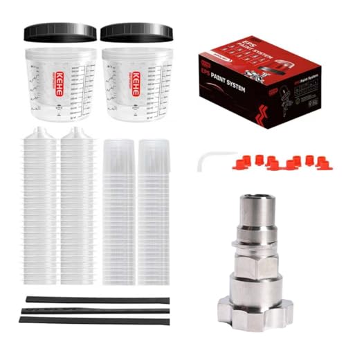 Disposable Paint Cups 12 Ounce (350ml) Kit+Adapter(#103/#S40) for SATA 3000/4000/5000 with QCC Family
