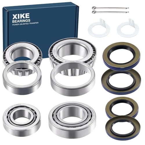 XiKe Trailer Bearings 25580/25520 & 02475/02420 for 8,000 lb Axles, 2 Sets - size: 25580/20 ＆ 02475/20 + Seal ID 2.125'' ＆ 2.250'', style: Pack 2 Set