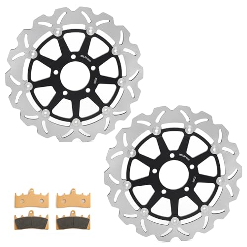 Front Brake Disc Rotors and Pads Kit for Suzuki GSX1300R Hayabusa 99-07 TL1000R 98-02 GSXR750 96-99 GSXR 1000 2001 2002 - color: Black, size: GSX1300R 99-07 GSXR750 96-99 GSXR 1000 01 02