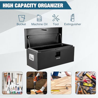 Garvee Black Steel Truck Bed Tool Box, Trailer Tongue Box, Truck Storage Organizer Tool Chest For Truck Bed, RV, Trailer - size: Black-30