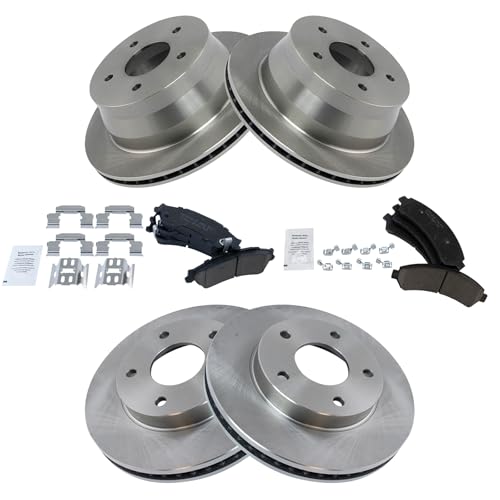 TRQ Front and Rear Ceramic Brake Pad and Rotor Set - style: BKA11102