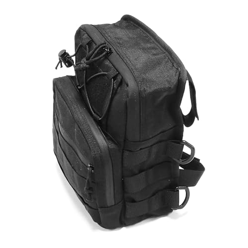 MZS Motorcycle Handlebar Bag, 6.5L Dual Use Molle Pouch Black - size: 6.5L