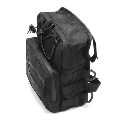 MZS Motorcycle Handlebar Bag, 6.5L Dual Use Molle Pouch Black - size: 6.5L