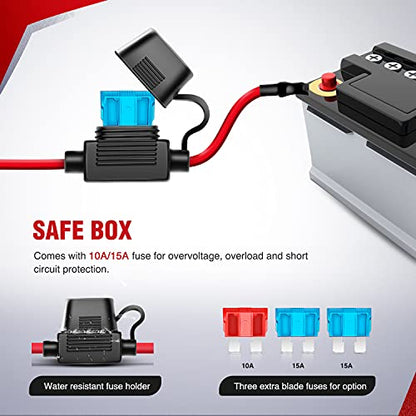 Nilight Led Light Bar Wiring Harness Kit 16AWG 12V On Off Waterproof Switch Power Relay Blade Fuse-4 Leads - color: 16AWG Wiring Harness-4 Leads