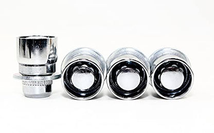 Set of 4 12x1.5 Veritek OE 1.47 Inch Mag Factory Style Replacement Chrome Lug Nut Wheel Locks with 2 Zinc Keys for Factory Wheels VPE-45700N2CH