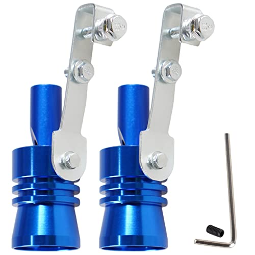 Universal Blue Universal Turbo Sound Whistle Muffler Pipe Sounder Simulator Tailpipe Noise Sound Enhancer Compatible with Motorcycle, Truck, Cars, Dirt Bike and Scooter(XL 2 Pack) - color: Blue