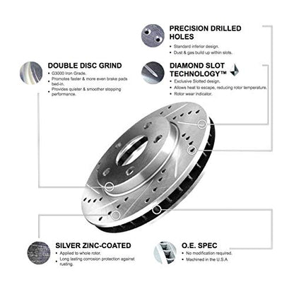 R1 Concepts Front and Rear Brake Kit Fits 2019-2022 Ram 1500 - size: Front and Rear