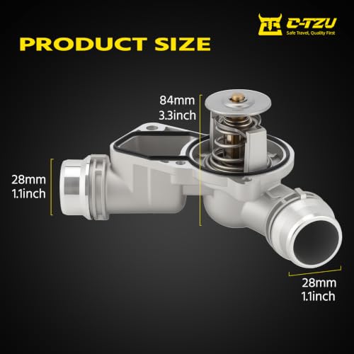 Upgrade Aluminium Thermostat Housing Assembly Compatible with BMW 323 325 328 330 525 528 530 X3 Z3 Z4 X5 1999-2006 - Replaces 11537509227 11531437040 11531436823 - color: 11537509227
