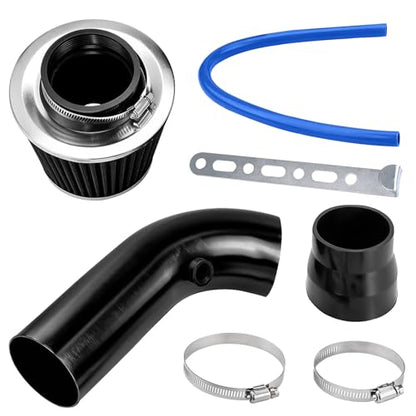 3 Inch 76mm High Flow Cold Air Intake Pipe Hose Kit Car Cold Air Intake Turbo Filter Aluminum Automotive Air Filter Induction Flow Hose Pipe Kit