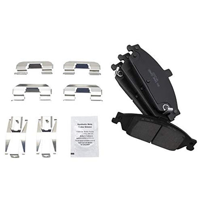 TRQ Front and Rear Brake Pad and Rotor Set Ceramic - style: BKA11171