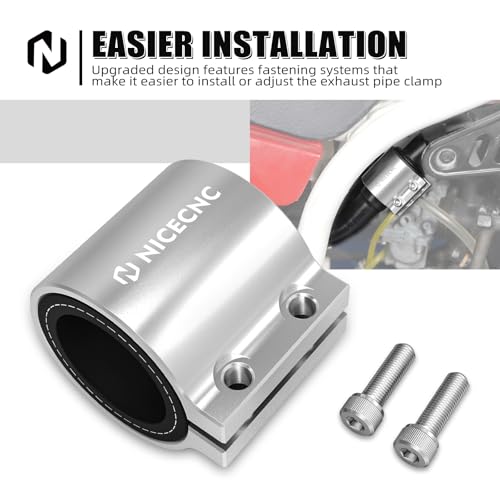 NICECNC Exhaust Sleeve Clamp Band Silver - color: Silver