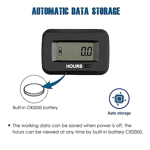 Runleader RL-HM038AG Digital LCD Hour Meter AC/DC 5V to 277V Maintenance