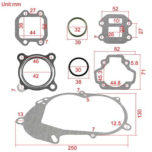 FLYPIG PW50 Engine Full Gasket Kit for Yamaha Y-Zinger Peewee PIWI 50 PY50