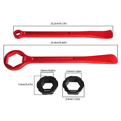 10MM/0.39'' 12MM/0.47'' 22MM/0.87'' 27MM/1.06'' 32MM/1.26'' Universal Motorcycle Tire Iron Set Changing Tool Kit Combo Levers Set Tire Repair Tool for Hex Wrench Spanner Head - color: 12mm--red