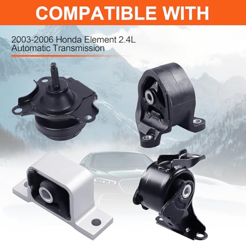 Engine Motor Mount Compatible with Honda Element 2003 2004 2005 2006 2.4L，Replacement for A4579 A4573 A4504 A6597 - size: Element 2.4L 03-06