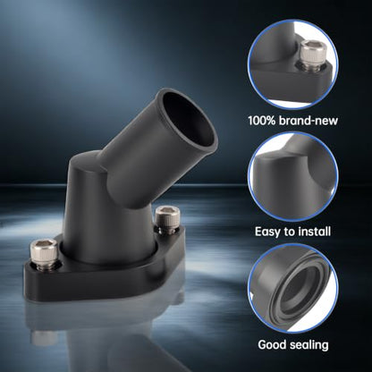 45° Swivel Water Neck Aluminum Black Thermostat Housing - color: Black, size: 45 Degrees Style1