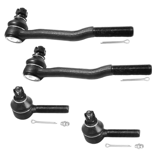 4 Pcs Front Inner and Outer Tie Rod End ES2376 ES3192 - size: ES2376 ES3192