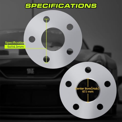CMO 5mm 5x114.3 Wheel Spacers Fits Mazda 3, Hyundai Genesis Coupe 2PCS - color: Silver, size: 5mm (2pc)