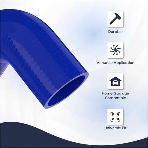 Endure 90 Degree Silicone Elbow Intake Hose 4-Ply, 2.25"(57mm) - Blue - color: Blue, size: ID - 2.25Inch(57mm)