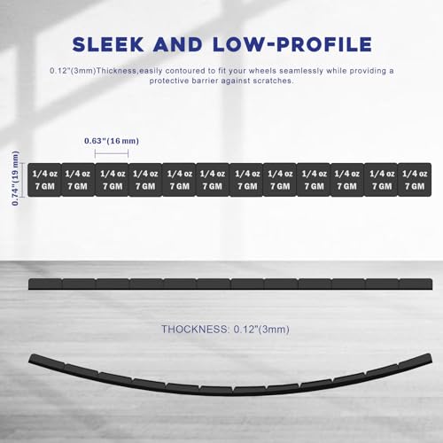 1/4oz Adhesive Stick on Wheel Weights 960 pcs 240oz. Black - color: Black