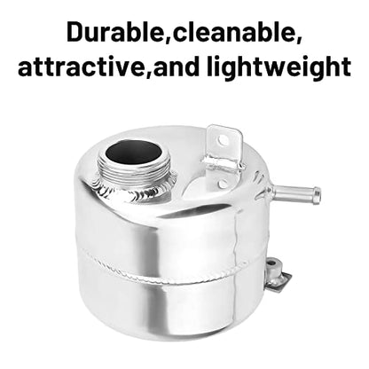 2.5L Aluminium Polished Radiator Coolant Water Overflow Expansion Tank Reservoir,Expansion Alloy Tank Radiator Reservoir Tank with Cap for Mini Cooper S R52 R53,Silver - color: silver