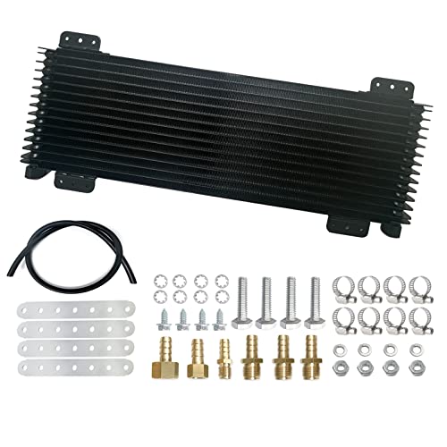 LPD47391 47391 Low Pressure Drop Transmission Oil Cooler Suitable For Heavy Duty 40,000 GVW Max 40K Transmission Cooler including Mounting Hardware, Towing Applications and Advanced Cooling Protection - color: BLACK