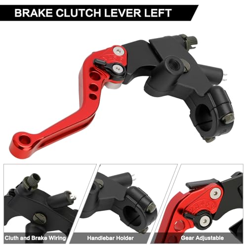 Motorcycle 7/8" 22mm Handlebar Brake Master Cylinder Clutch Lever - color: Red