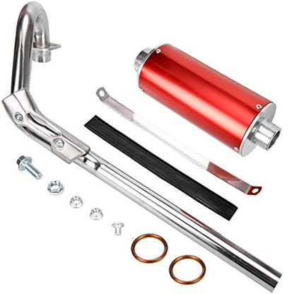 FVRITO Exhaust Pipe Muffler Silencer Kit for 125cc 110cc 70cc Dirt Pit Bike, 28mm Muffler for Chinese XR50 CRF50 Coolster SSR Baja Taotao Atomik Thumpstar Roketa Apollo Motorcycle ATV Parts Red - color: Red