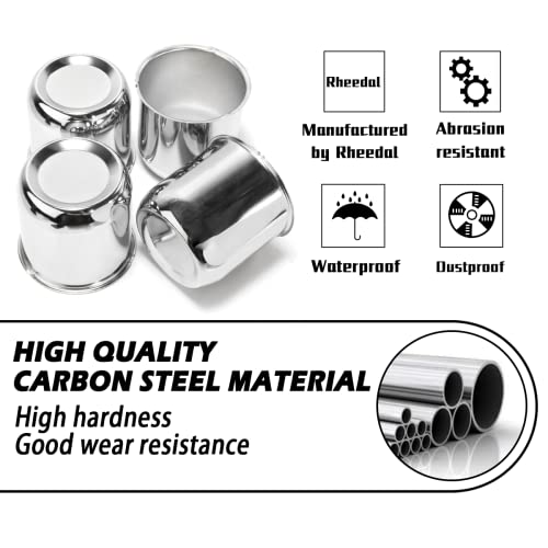 4Pcs 2.91" OD 2.91" H Push Through Trailer Wheel Center Cap for Rim - color: Chrome, size: 2.91" Hub 2.95" H