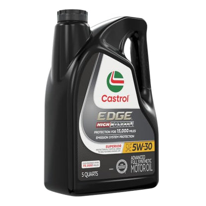 Castrol EDGE High Mileage 5W-30 Advanced Full Syn Motor Oil, 5 Qt, 3 Pack - size: 5 Quarts (Pack of 3)